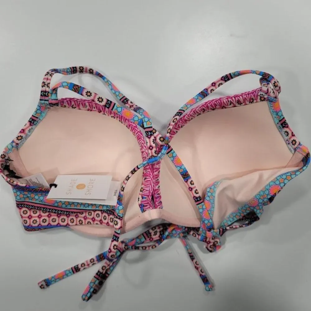 Shade & Pink Strappy Back Bikini Top